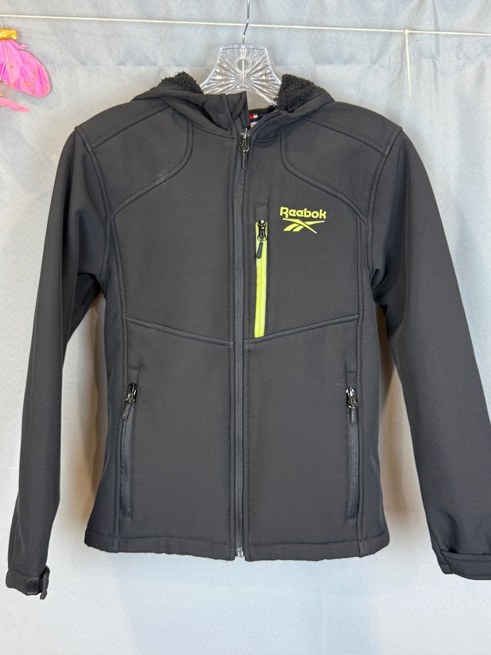 Reebok Black Soft Shell Fleece Jacket- Size Medium 10/12
